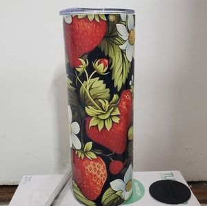 Strawberry Double Wall Tumbler For Hot And Cold Drinks